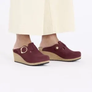 NEW Birkenstock women Made in Portugal Fanny Ring Buckle Wedge Clogs - Suede 253