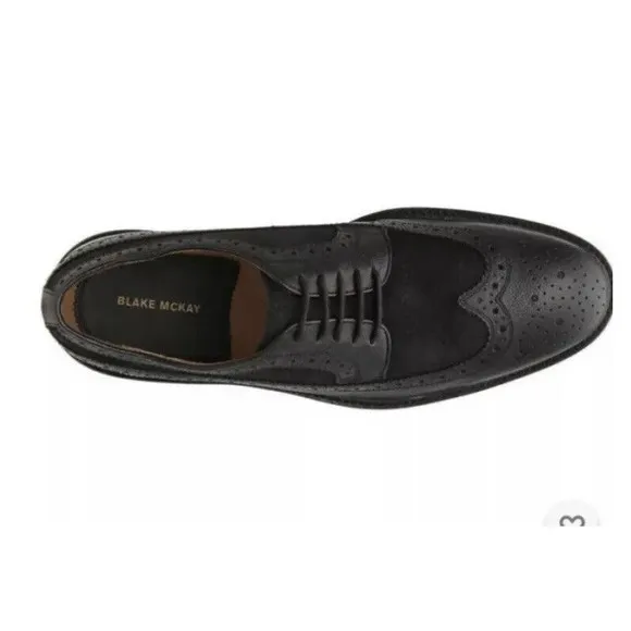 New Blake Mckay pierce wingtip oxford dress shoes brown sz 8 11.5 Leather