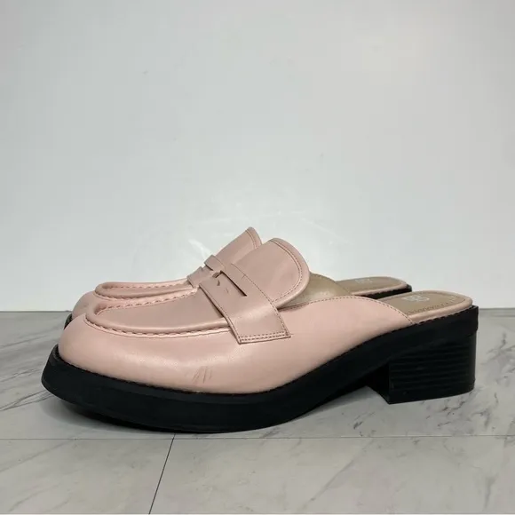 New! BP Anikka Pink Faux Leather Loafer Mule 11M