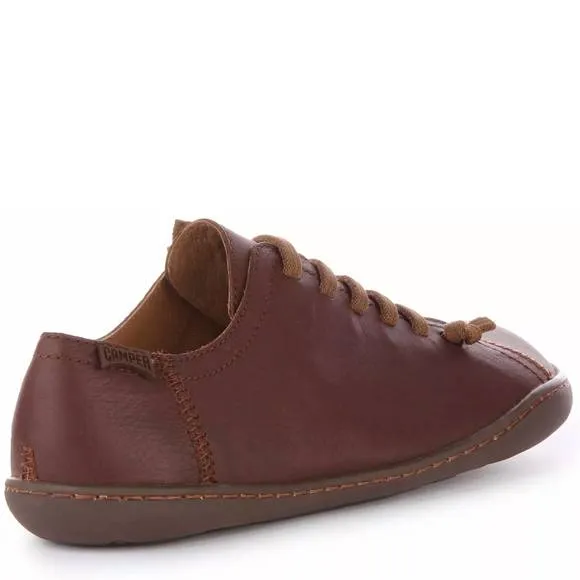 NEW CAMPER womens cami slip on wide fit casual leather shoe in opium cola/cami v