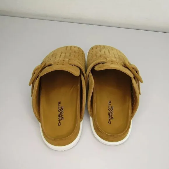 NEW CHARLOTTE STONE Porter Perf Clogs Casual Vented Slip-On Buckle Size 10