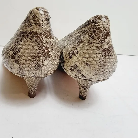 NEW Coach Mandy Kitten Heel Snakeskin Embossed Leather Pumps SIZE 8
