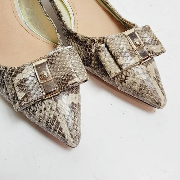 NEW Coach Mandy Kitten Heel Snakeskin Embossed Leather Pumps SIZE 8