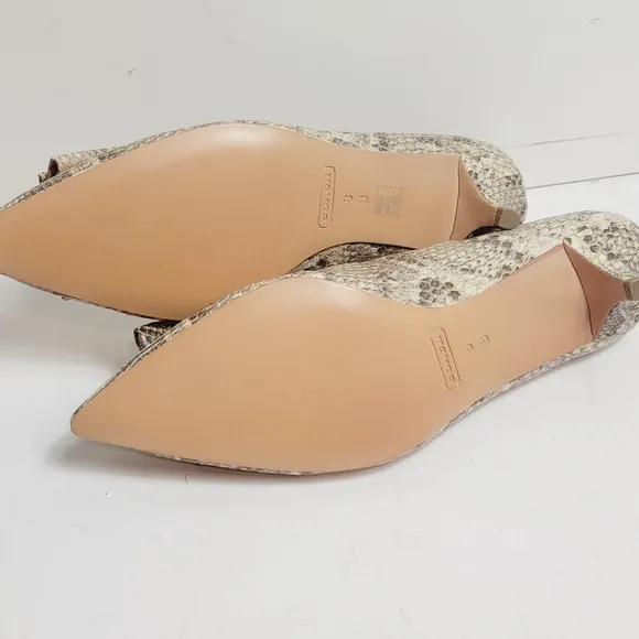 NEW Coach Mandy Kitten Heel Snakeskin Embossed Leather Pumps SIZE 8