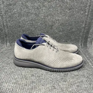 NEW Cole Haan 2.Zerogrand Laser Wingtip Gray Nubuck Oxfords Mens 11.5 M C38240