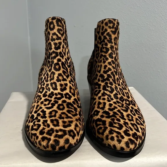 New Cole Haan Gia Calf Hair Leopard Grandseries Chelsea Booties Women's