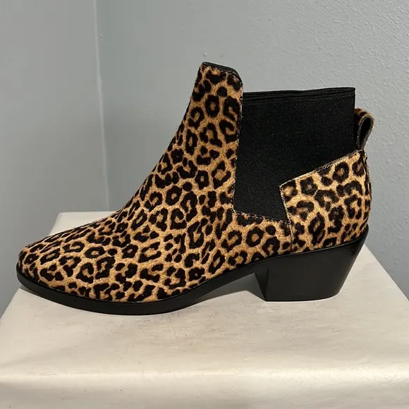 New Cole Haan Gia Calf Hair Leopard Grandseries Chelsea Booties Women's