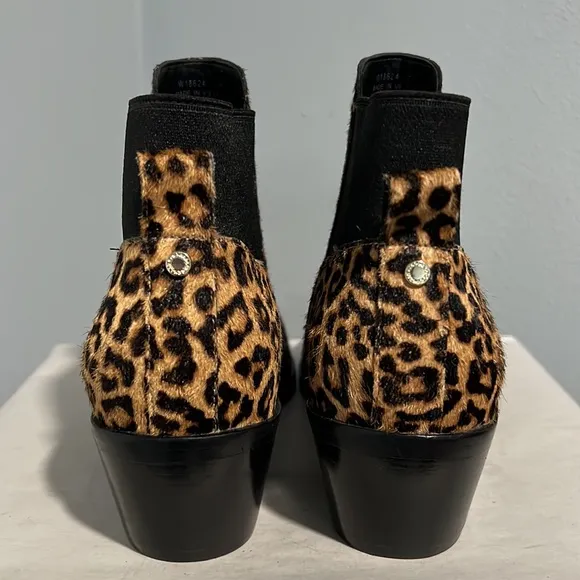 New Cole Haan Gia Calf Hair Leopard Grandseries Chelsea Booties Women's