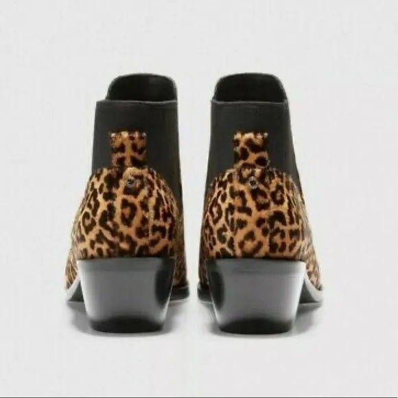 New Cole Haan Gia Calf Hair Leopard Grandseries Chelsea Booties Women's