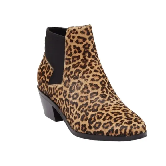 New Cole Haan Gia Calf Hair Leopard Grandseries Chelsea Booties Women's