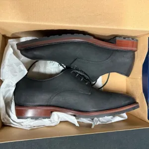 New Cole Haan Hann Black Berkshire Lug Plain Toe Oxfords 9.5