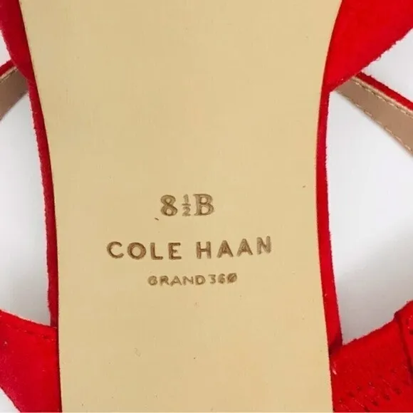 New! Cole Haan Leather Suede Vandam Dress Mules Red Pointed Stiletto Heels