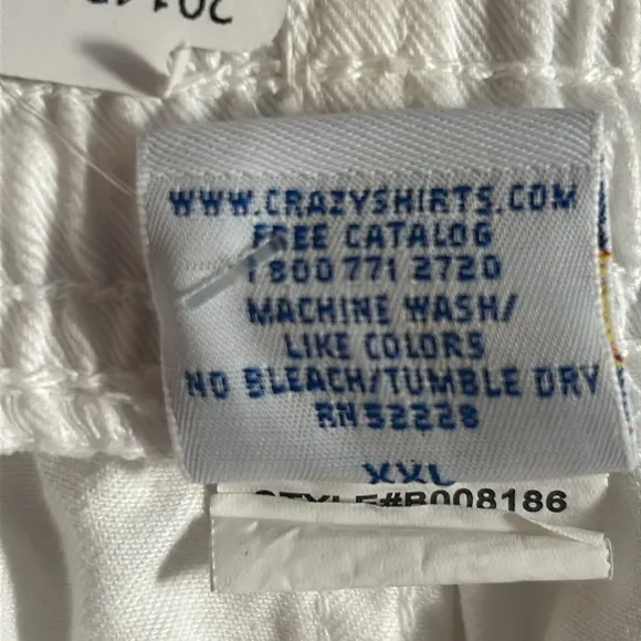 New Crazy Shirts Men’s Casual White Twill Cotton Everyday Pant