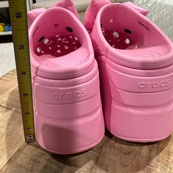 NEW ⭐️⭐️ CROCS SIREN Pink BOW CLOGS 210000 Platform Shoes Iconic Comfort Sz 7