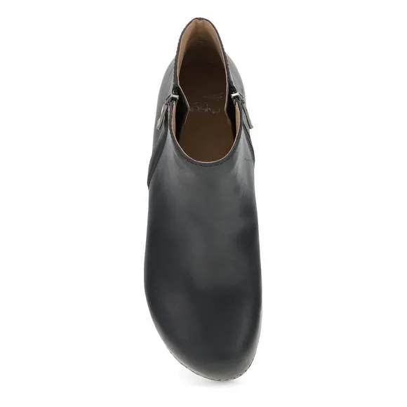 NEW DANSKO women's lizanne bootie clogs in black oiled