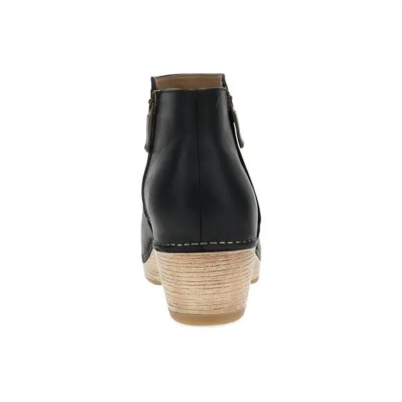 NEW DANSKO women's lizanne bootie clogs in black oiled
