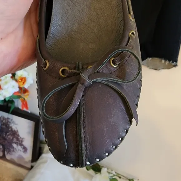 NEW Donald J. Pliner Buttery Leather Ballet Kitten Heel Brown Luxury Designer