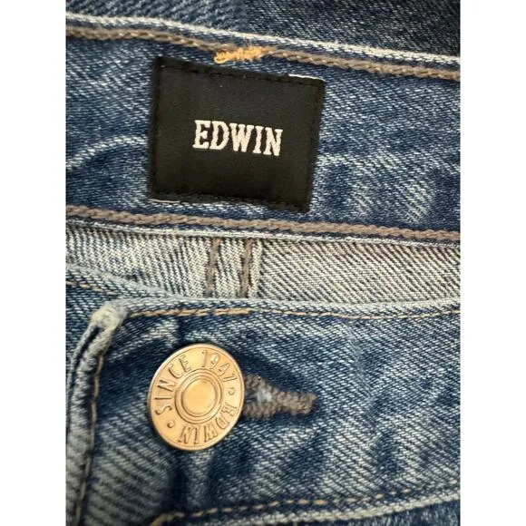 New ~ EDWIN ~ FREE PEOPLE Blake Ultra High-Rise Pleated Slim Jeans Size 28