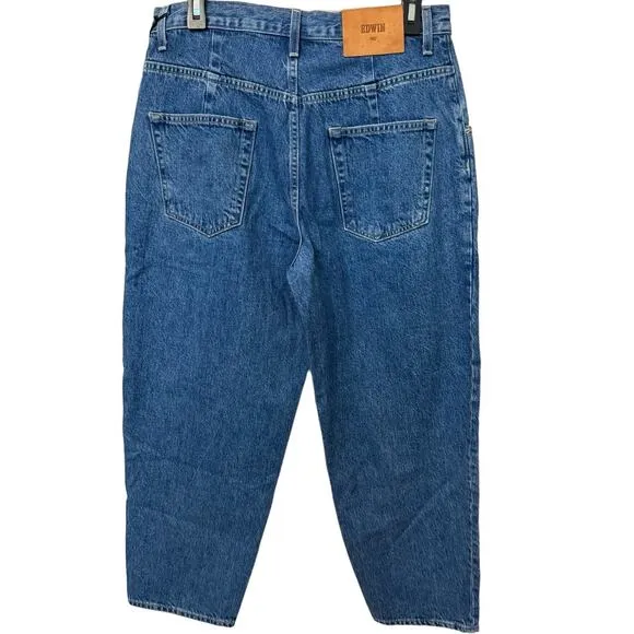 New ~ EDWIN ~ FREE PEOPLE Blake Ultra High-Rise Pleated Slim Jeans Size 28
