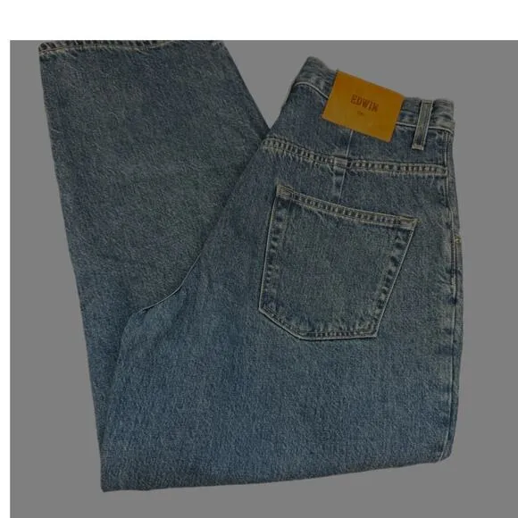 New ~ EDWIN ~ FREE PEOPLE Blake Ultra High-Rise Pleated Slim Jeans Size 28