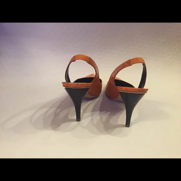 NEW Emporio Armani Embossed Slingback Heel sz 37