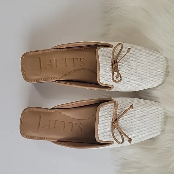 New, Eric Javitz Isla casual, elegance white mules women's size 7.5