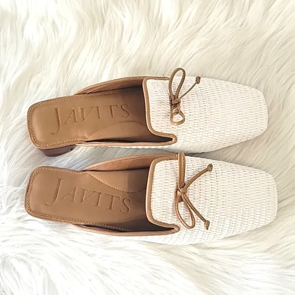 New, Eric Javitz Isla casual, elegance white mules women's size 7.5
