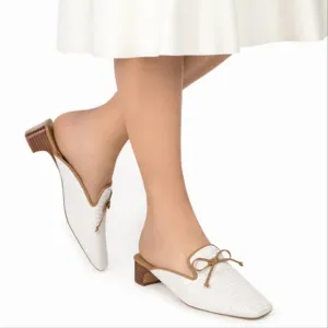 New, Eric Javitz Isla casual, elegance white mules women's size 7.5
