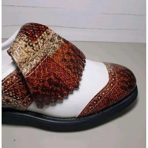 New Etonic Vintage Professional Brown Leather Kiltie Spike‎ Golf Shoes Size 7C