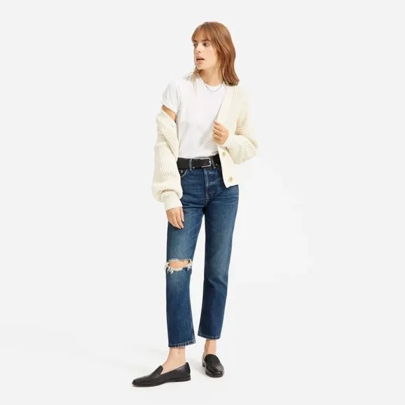 New Everlane The 90s cheeky high rise jeans in Vintage dark wash Size 26