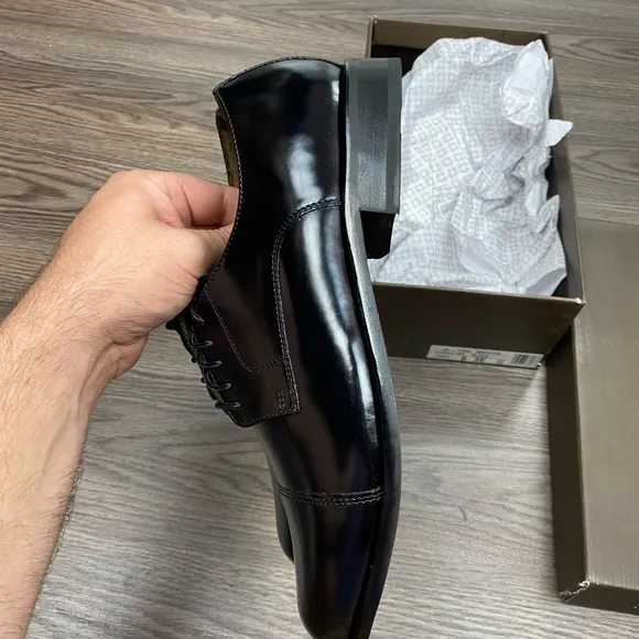 NEW Florsheim Black Cap-Toe Oxfords 9 3E