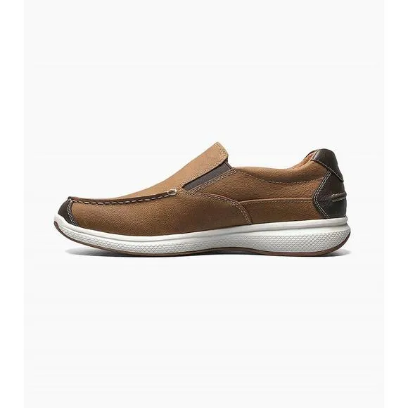 NEW FLORSHEIM men's great lakes moc toe slip on - extra wide width in stone