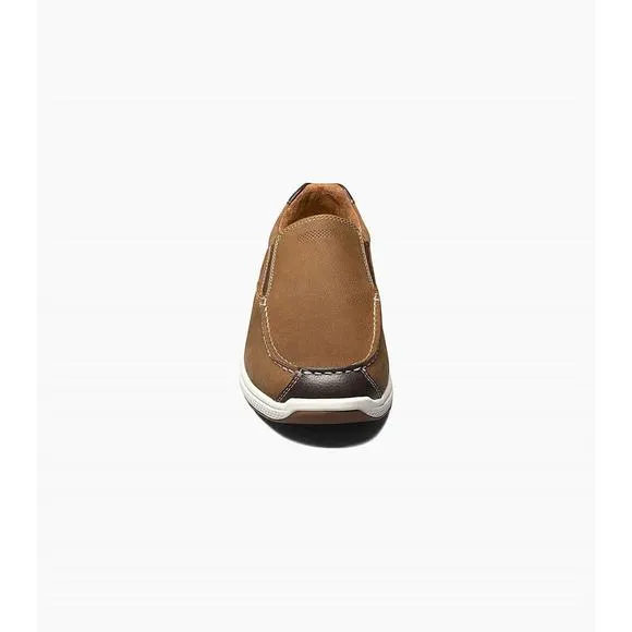 NEW FLORSHEIM men's great lakes moc toe slip on - extra wide width in stone