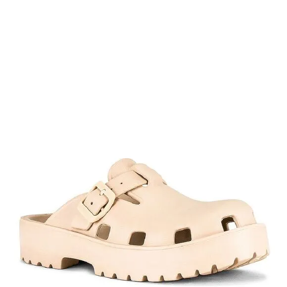 NEW Free People Clog Lightweight Buckle Karlie Slip on Boho Casual Lounge Tan
