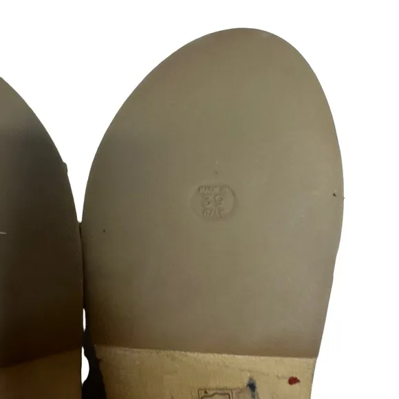NEW Free People Fiona Embossed Croc Leather/Wood Clog Buckle Sandals 39