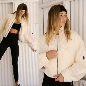 NEW Free People Glitz Blitz Cropped Bomber Jacket