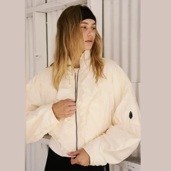NEW Free People Glitz Blitz Cropped Bomber Jacket
