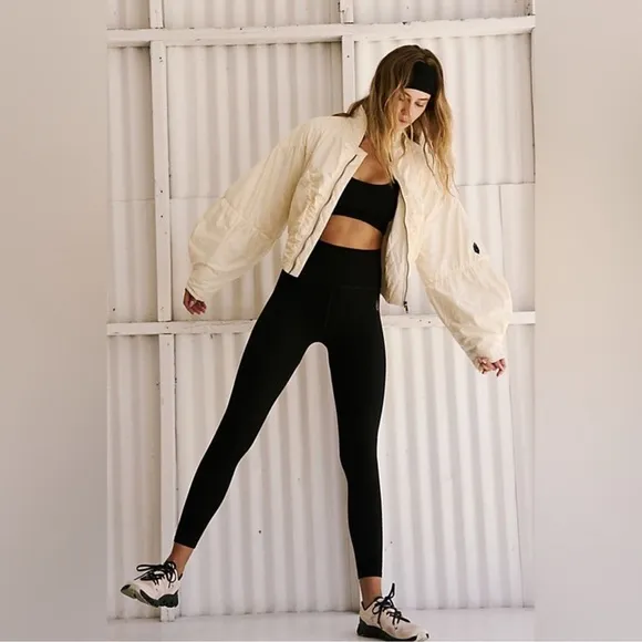 NEW Free People Glitz Blitz Cropped Bomber Jacket