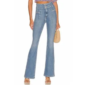 NEW FREE PEOPLE jayde flare jeans in sunburst
