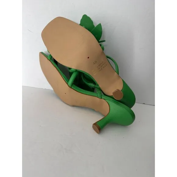 New Free People X INTENTIONALLY BLANK Iris Garden Heel in Green Size 40 US 9