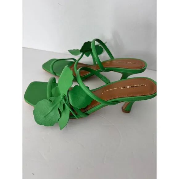New Free People X INTENTIONALLY BLANK Iris Garden Heel in Green Size 40 US 9