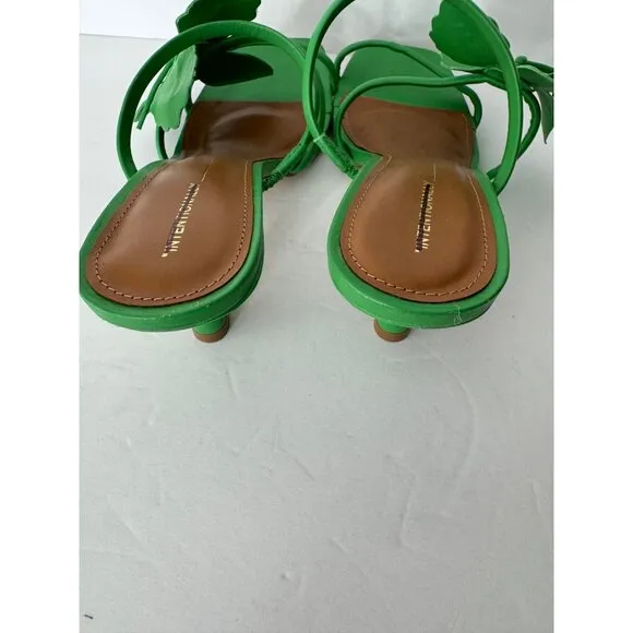 New Free People X INTENTIONALLY BLANK Iris Garden Heel in Green Size 40 US 9
