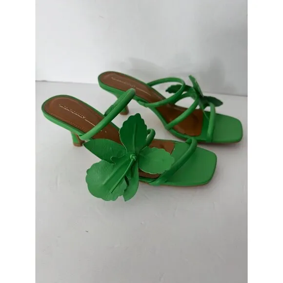 New Free People X INTENTIONALLY BLANK Iris Garden Heel in Green Size 40 US 9