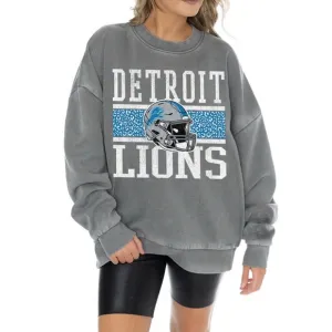New Gameday Couture Gray Vintage Wash Oversized Crewneck Fleece Pullover