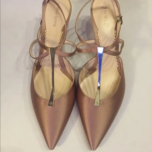 NEW Giorgio Armani Rose Satin Slingback size 38