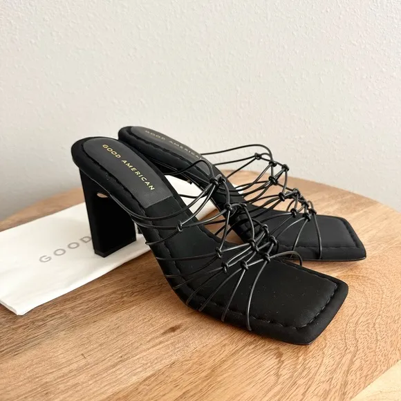 NEW Good American Neoprene Cage Mules Size 7.5