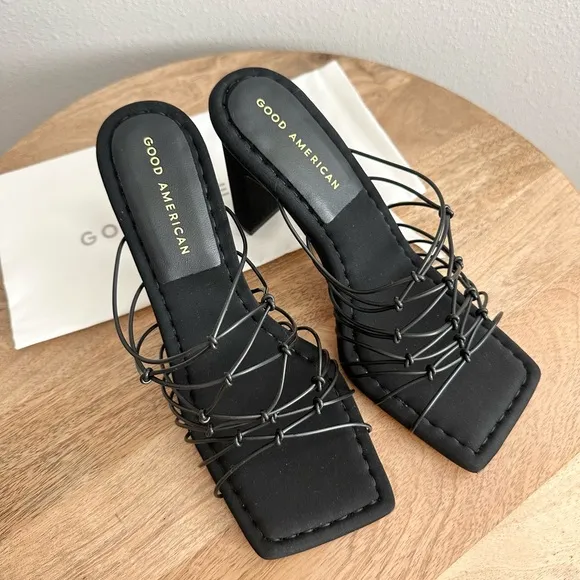 NEW Good American Neoprene Cage Mules Size 7.5