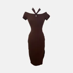 NEW HEARTLOOM women's serra ribbed halter midi dress in coco