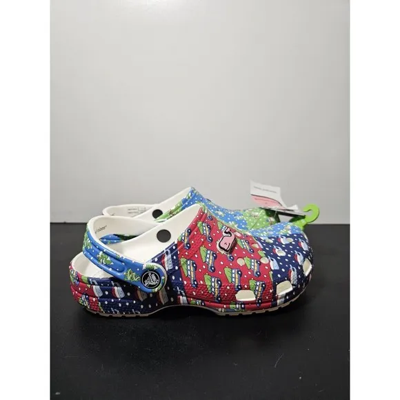 New Holiday VINEYARD VINES Crocs Classic Clog kid Size J4  Christmas Shoes