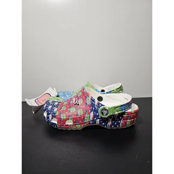New Holiday VINEYARD VINES Crocs Classic Clog kid Size J4  Christmas Shoes